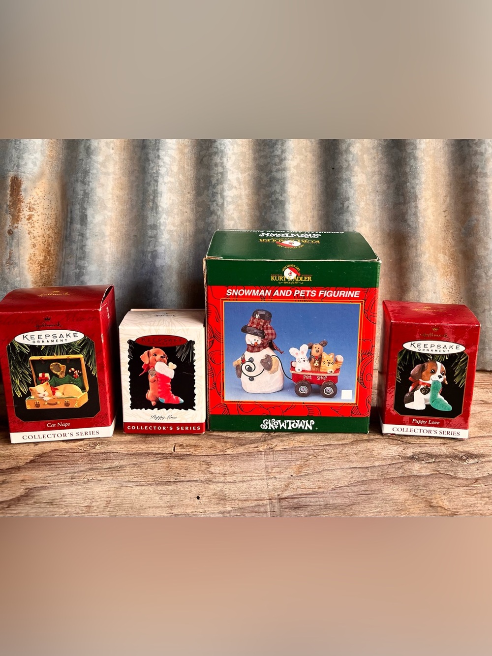Hallmark Holiday Figurine and Ornament Gift Set - Red and Green